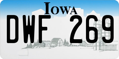 IA license plate DWF269
