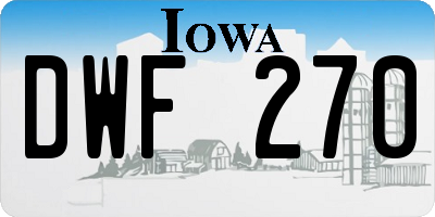 IA license plate DWF270