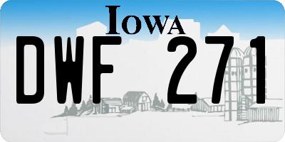 IA license plate DWF271