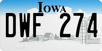 IA license plate DWF274