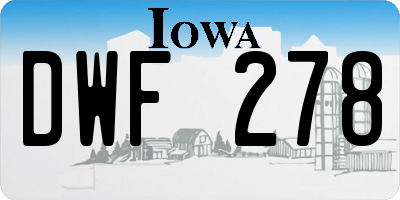 IA license plate DWF278