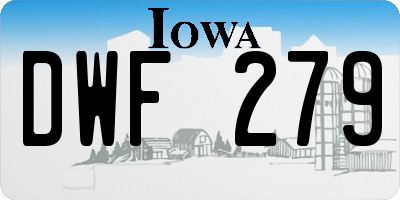 IA license plate DWF279