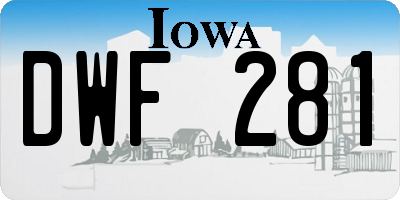 IA license plate DWF281