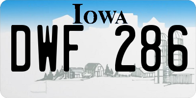 IA license plate DWF286
