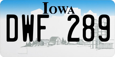 IA license plate DWF289