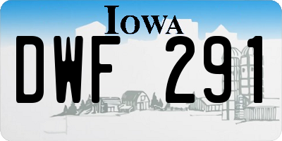 IA license plate DWF291