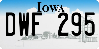 IA license plate DWF295