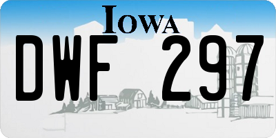 IA license plate DWF297