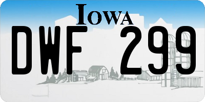 IA license plate DWF299