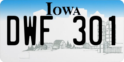 IA license plate DWF301