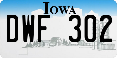 IA license plate DWF302