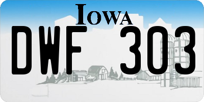 IA license plate DWF303