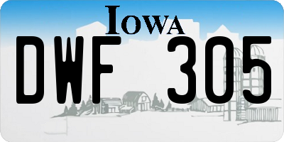 IA license plate DWF305