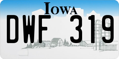 IA license plate DWF319