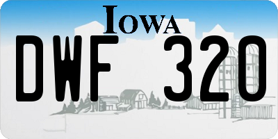 IA license plate DWF320