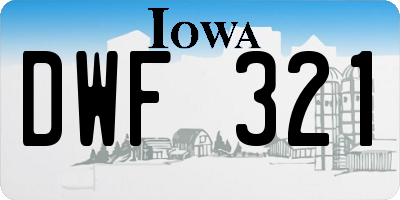 IA license plate DWF321