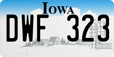 IA license plate DWF323
