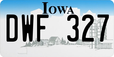 IA license plate DWF327