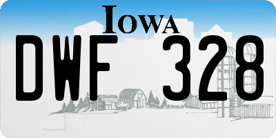 IA license plate DWF328