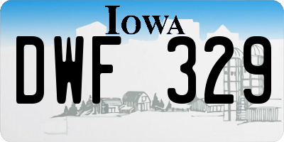 IA license plate DWF329