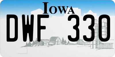 IA license plate DWF330