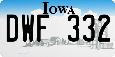 IA license plate DWF332