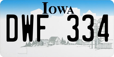 IA license plate DWF334