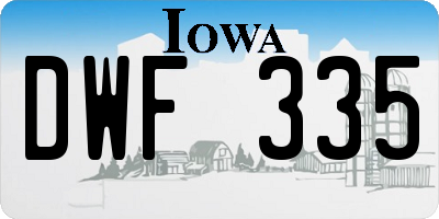 IA license plate DWF335