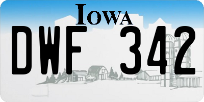 IA license plate DWF342