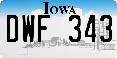 IA license plate DWF343