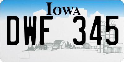IA license plate DWF345