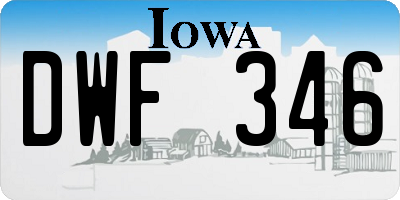 IA license plate DWF346