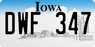IA license plate DWF347