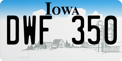 IA license plate DWF350