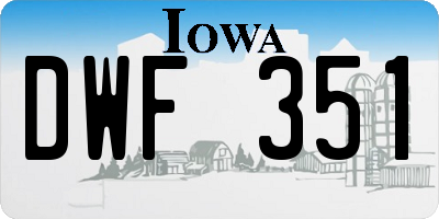 IA license plate DWF351