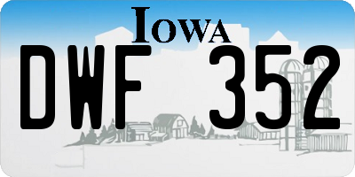 IA license plate DWF352