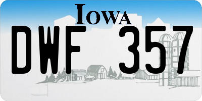 IA license plate DWF357