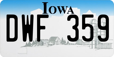 IA license plate DWF359