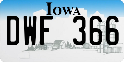 IA license plate DWF366