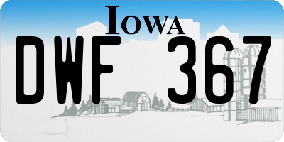IA license plate DWF367