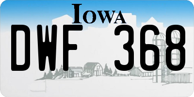 IA license plate DWF368