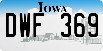 IA license plate DWF369