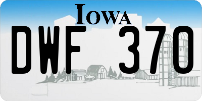 IA license plate DWF370