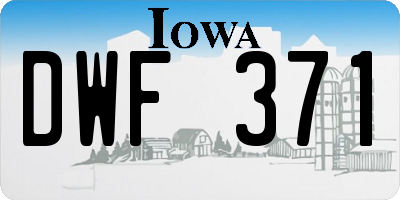 IA license plate DWF371