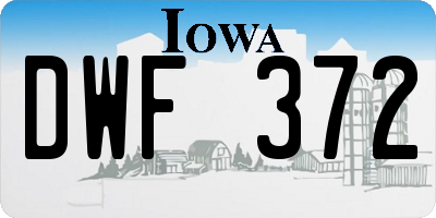 IA license plate DWF372