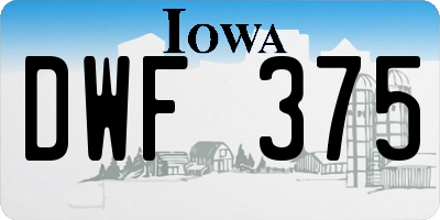 IA license plate DWF375