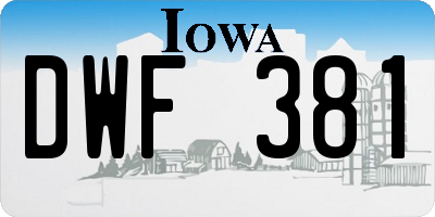 IA license plate DWF381