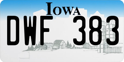 IA license plate DWF383
