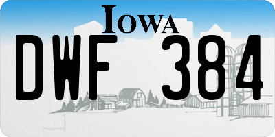 IA license plate DWF384