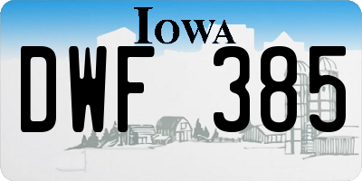IA license plate DWF385